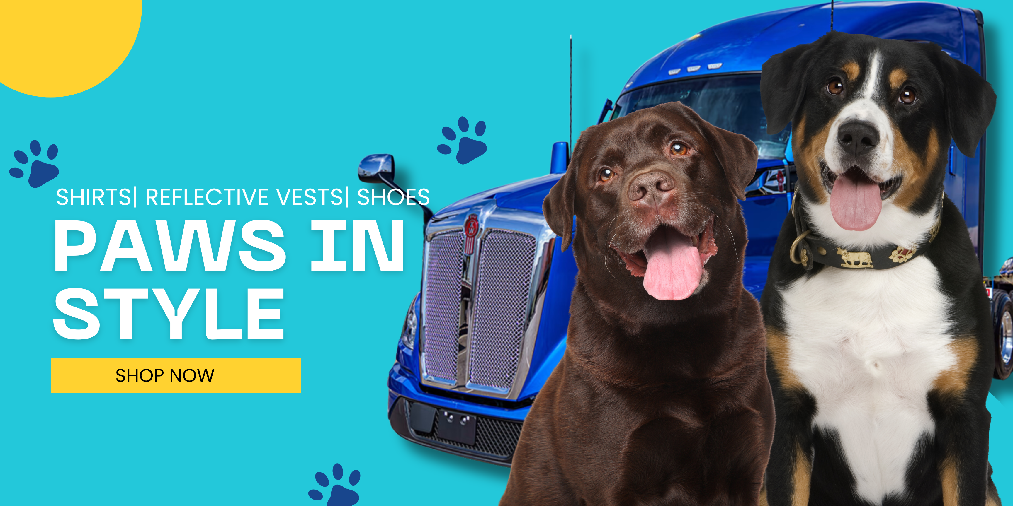 Pup in A Truck Clothing Banner